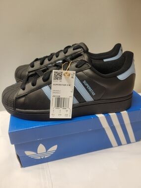 adidas Superstar II Men’s Sneakers in Black and Light Blue